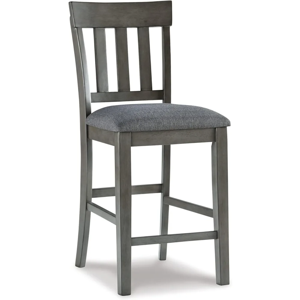 Hallanden Modern Farmhouse 25.75" Counter Height Upholstered Barstool, Set of 2, Dark Gray