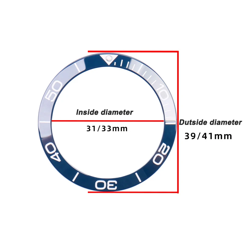 39mm 41mm Ceramic Bezel For Longines kangkas L3 Scale Ring 39mm 41mm Dial Ceramic Bezel L3 742 Watch Scale Outer Ring Wristband