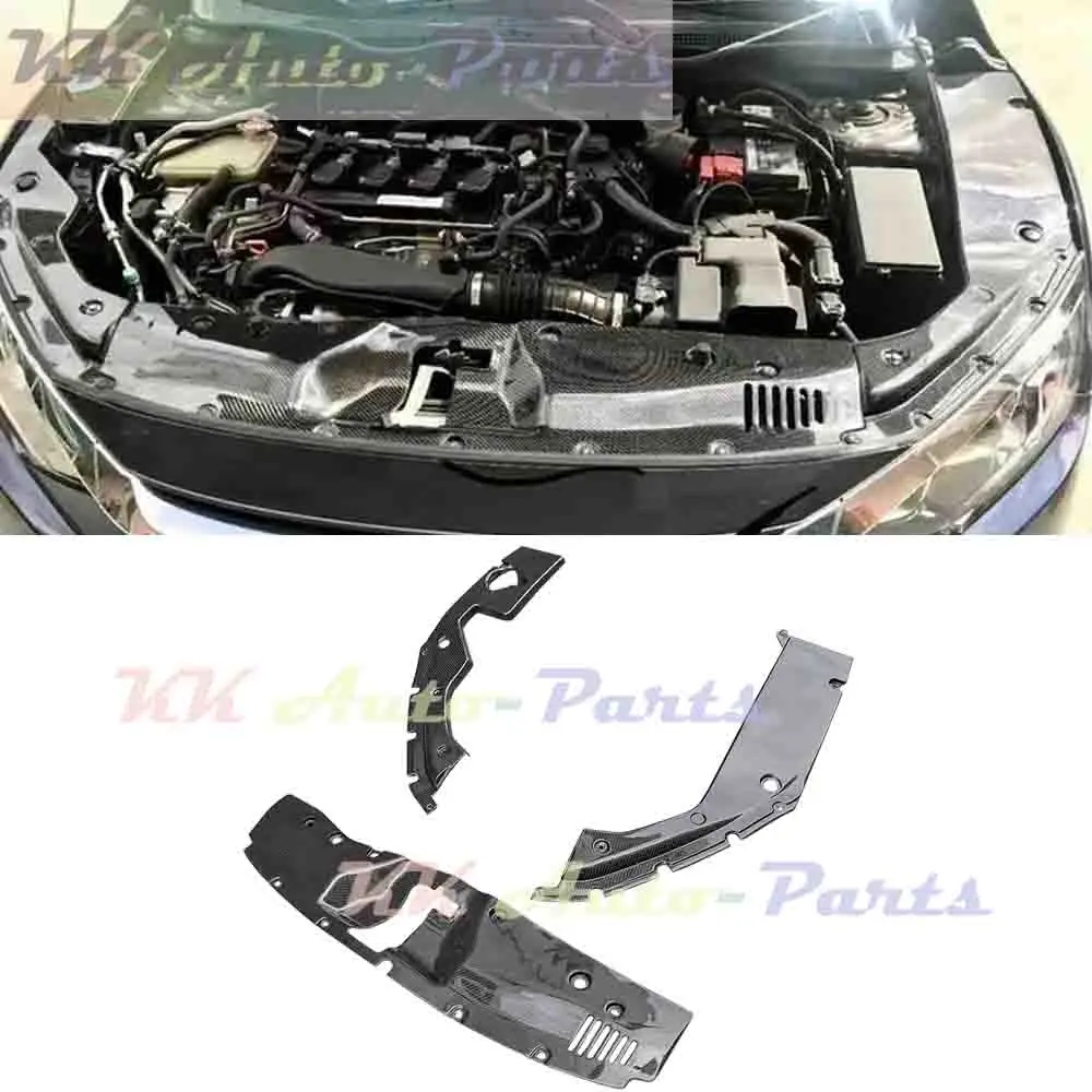 

For Honda Civic 10TH FK7 Hatchback 2017-2021 Carbon Fiber Car Engine Cover Hood Decoration Cooling Plate Auto Tuning