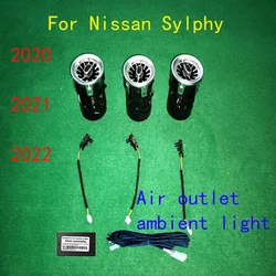 64 Colors LED Vent Ambient Light For Nissan Sentra 2020 2021 2022 Dashboard Air Conditioner Turbine Outlet Premium Neon Light