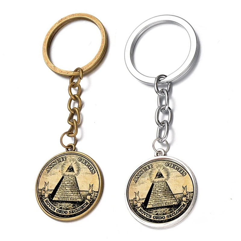 

1 Pieces Silver/Bronze Metal Masonic Logo Car Fashion Keychain Keyring Emblem Key Fob