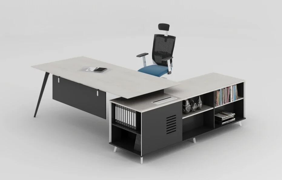 

Высококачественная офисная мебель современного дизайна L-образный стол директора