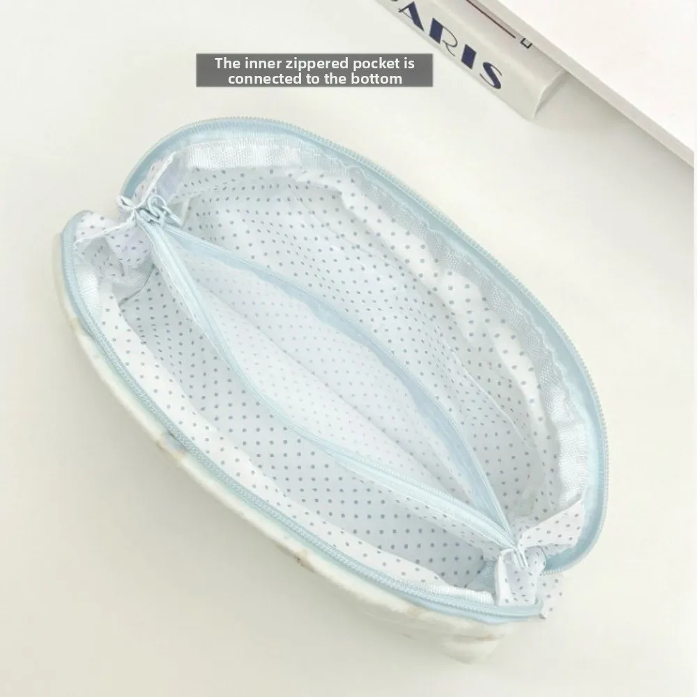 Durable Pencil Case Soft Fluffy Multi Compartment Pencil Pouch Large-Capacity Bear Print Pen Bag School Office