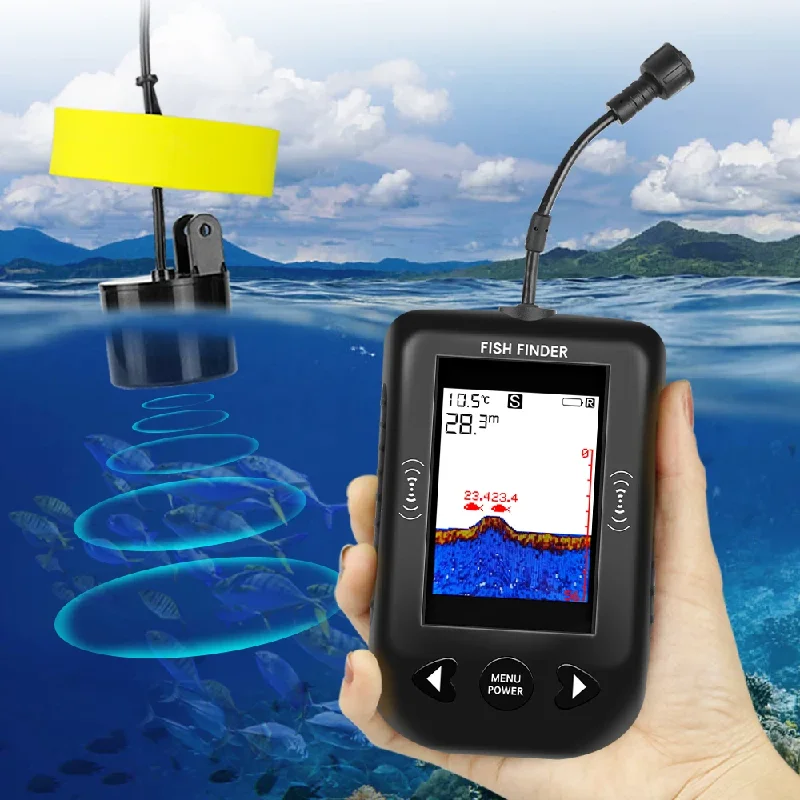 

Portable Fish Finder Water Depth Echo Sounder Handheld Sonar Castable Kayak Boat Fishfinder Transducer Fishing