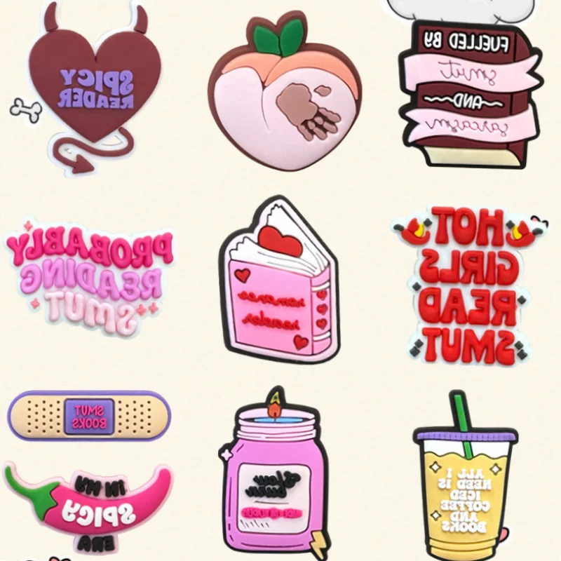 

10Pcs PVC Pink Series Shoe Charms Cute Cartoon Crocodile Decoration Accessories for Children's Shoes