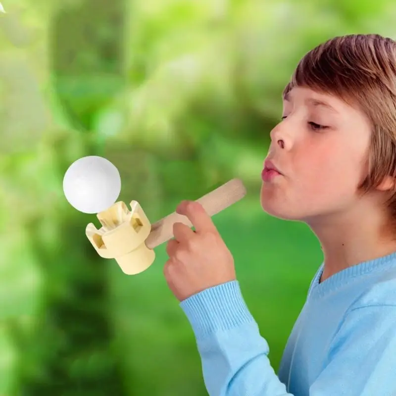 CORB Wooden Blowing Ball Toy For Kids Educational Party Game With Floating Tube Design