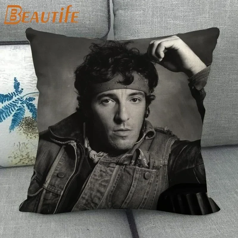 Custom Bruce Springsteen Pillowcase 45X45cm Wedding Decorative Eco-Friendly Cotton Linen Fabric Pillow Case