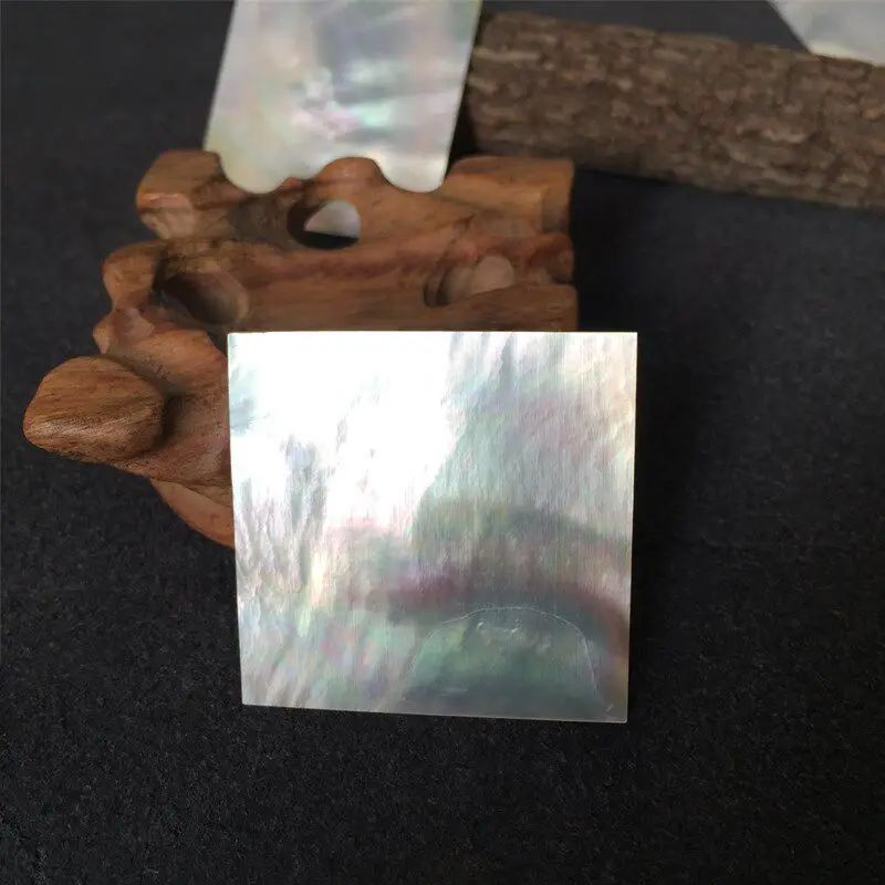 30x30x0.5mm Natural White Mother of Pearl Shell Slice for Musical Instrument Crafts Accessories Wood Inlay Carved Material view 2