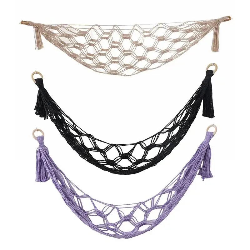 Macrame Hammock Net Toys Storage Boho Decor Children Room Toys Stuffed Animals Toys Hammock Net Organize Bohemia Storage Holder