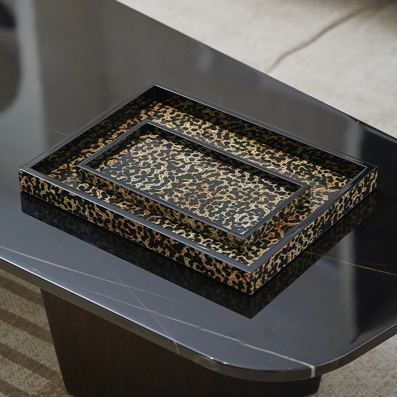 

Современный роскошный поднос для хранения с леопардовым принтом, декор журнального столика для отеля, ретро чехол для коробки для салфеток, аксессуары для украшения дома для гостиной