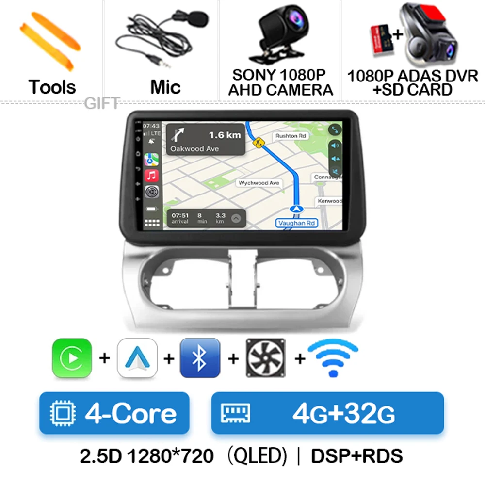 Android 15 Autoradio Voor Opel Combo Corsa Tigra 2001-2009 2010 2011 Carplay Auto GPS Navigatie Multimedia Stereo video Speler