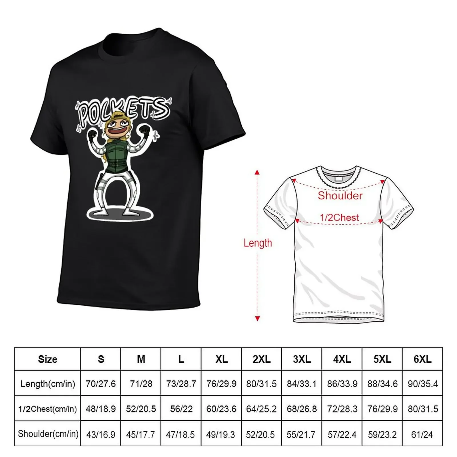 Yelena Pockets T-Shirt korean fashion cute tops shirts graphic tee workout shirts for men