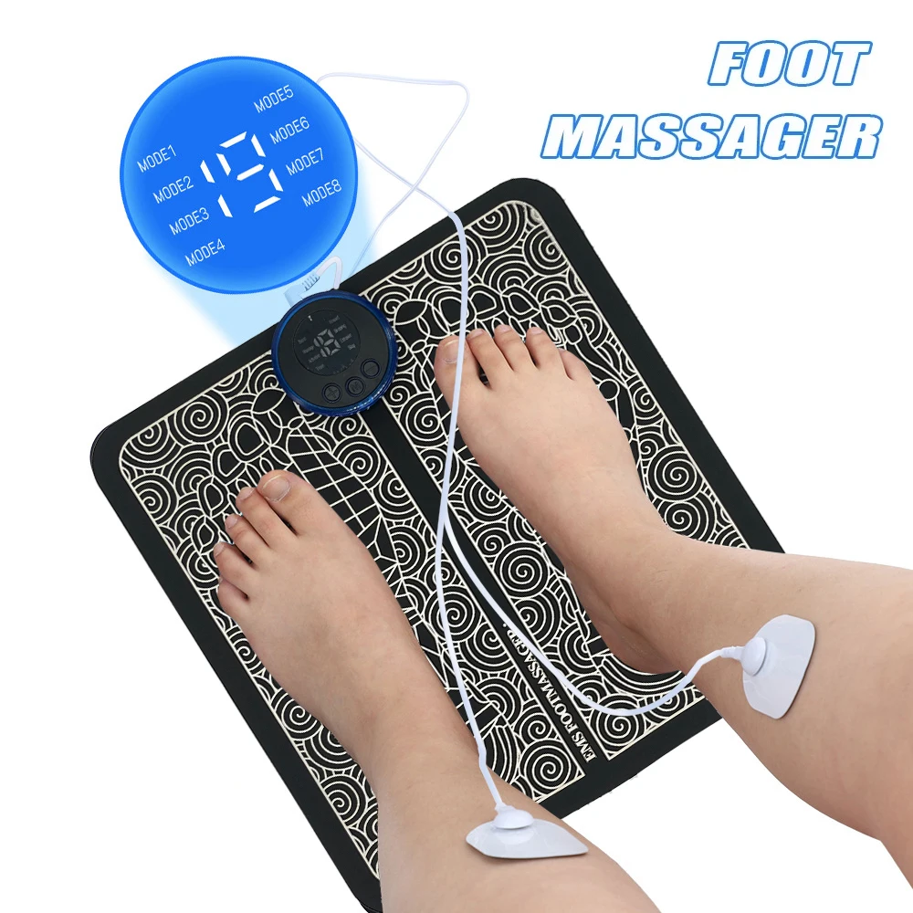 Electric Foot Massager Foot Massage Pad 8 Modes 19 Levels of Intensity Portable Folding Relieves Foot Pressure Relieves Fatigue