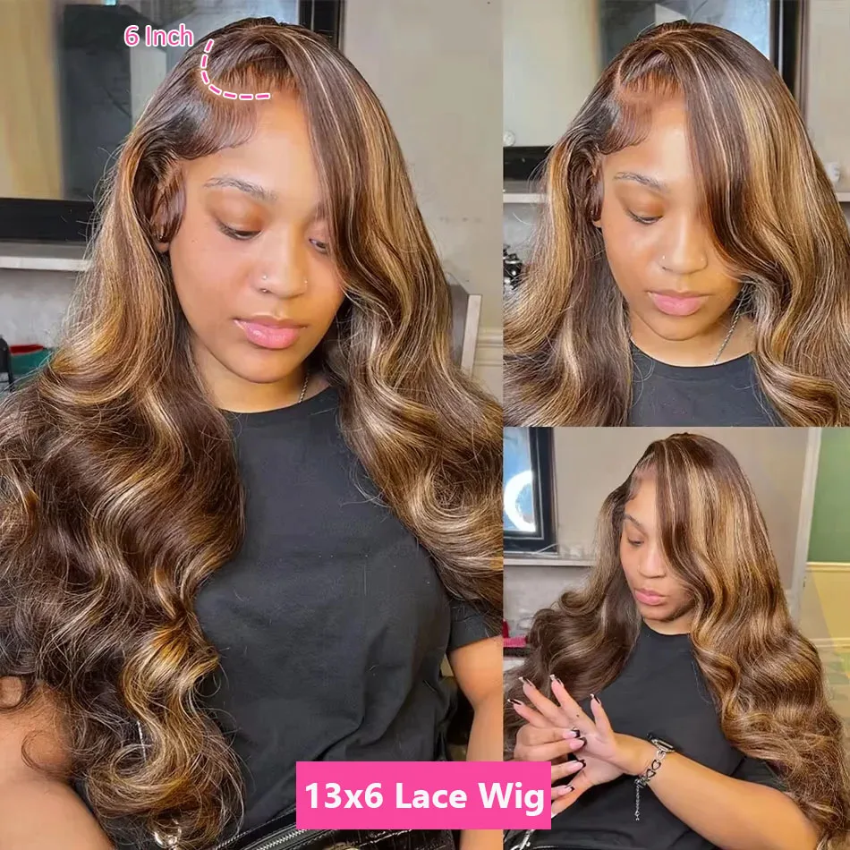 الجسم موجة 4/27 العسل شقراء 30 بوصة الدانتيل شعر مستعار أمامي شعر الإنسان HD الدانتيل الباروكة الأمامية 13x6 شعر مستعار شعر الإنسان للنساء بيع التخليص