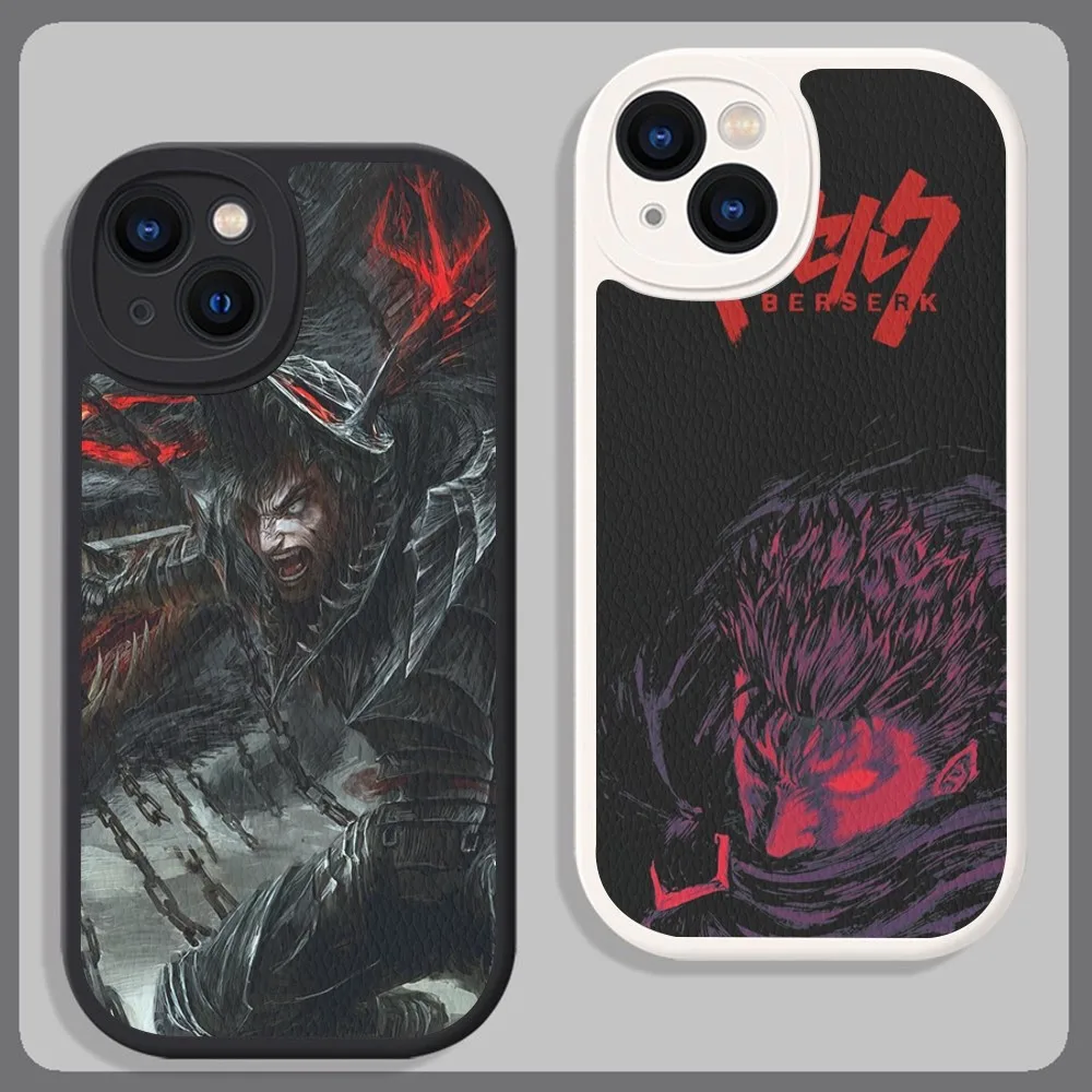 

Anime Berserk Guts Phone Case Hard Leather For IPhone 16 15 14 13 12 Mini 11 14 Pro Max Xs X Xr 7 8 Plus Fundas