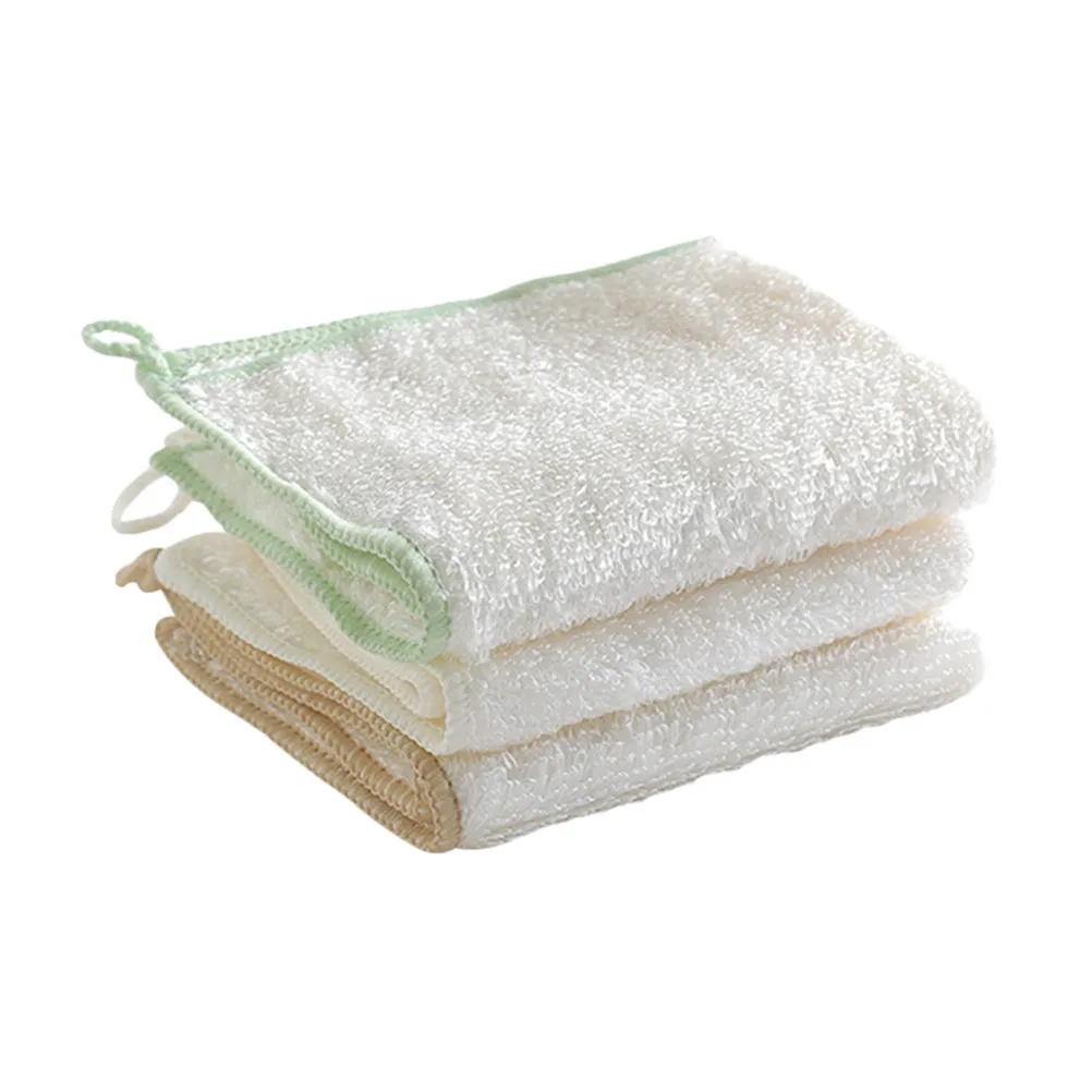3Pcs Bamboo Fiber Dishcloth Skin Friendly Water Absorbing Dish Cleaning Cloth for Home Store Kitchen Dishwasher Safe Fast Drying