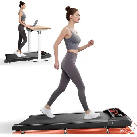 Portable 3-in-1 Under Desk Treadmill with Incline and Remote Control LED Display for Home Use Quiet 2.5 HP Walking Pad Treadmil