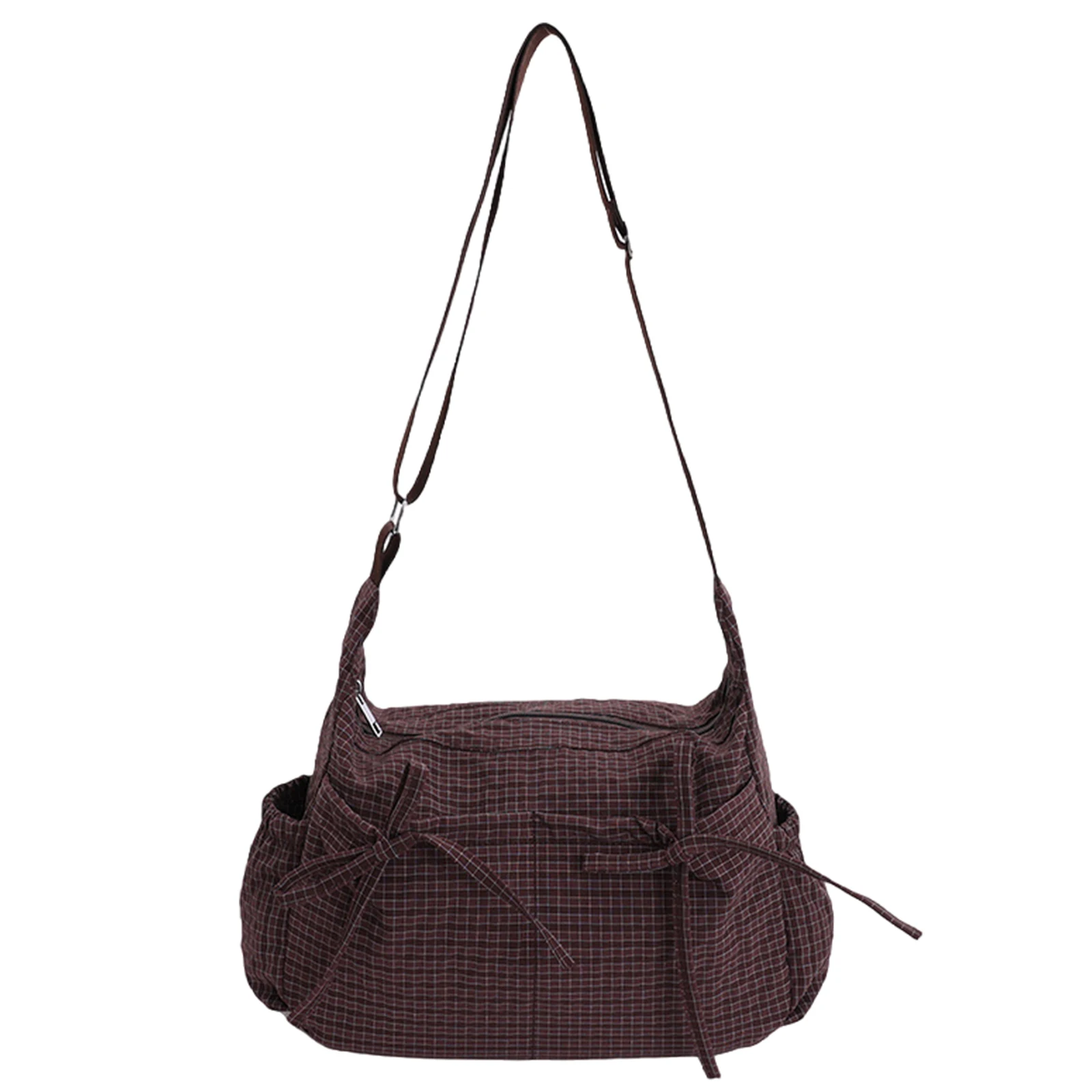 

Женские клетчатые сумки через плечо в стиле Lazy Style для работы и путешествий (кофейный цвет)