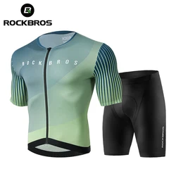 ROCKBROS Cycling Jersey Men MTB Road T-shirt Bicycle Sets Wear Summer Sweat-absorbing Clothes Quick Drying Sportswear Breathable