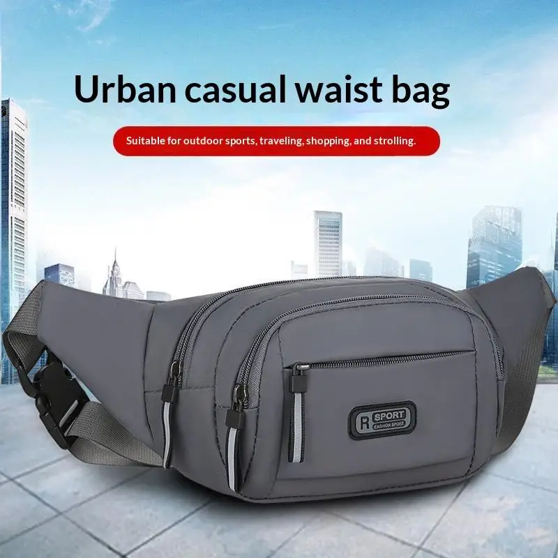 Men Canvas Fanny Waist Pack Unisex Travel Waist Bag Large Capacity Water Resistant for Camping Hiking Running Holds Mobile Phon