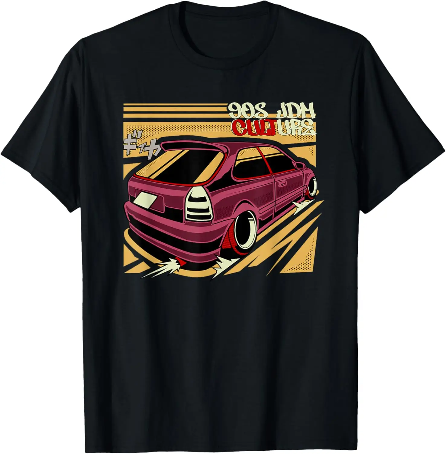 90s JDM EK Hatch Car Graphic T-Shirt