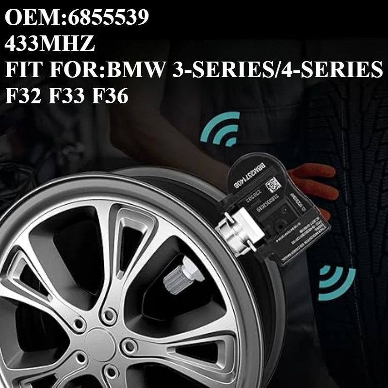 1/4 unidades de sensor de pneu/TPMS OEM: 6855539   433MHZ, adequado para BMW 4 SÉRIE 2014-2022 F32 F33 F36, com baterias Panasonic CR2032
