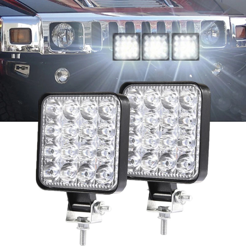 

48W 16Led Work Light for Car Tractor Truck 4X4 Accessories SUV Off Road LED Fog Lamp Headlight Spotlight 12V 24V