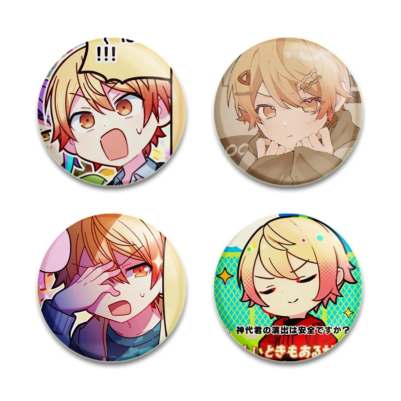 New Project SEKAI Anime Brooches Tenma Tsukasa Cartoon Badge Cosplay Music Game Enamel Pins for Clothes Collar Jewelry Gifts