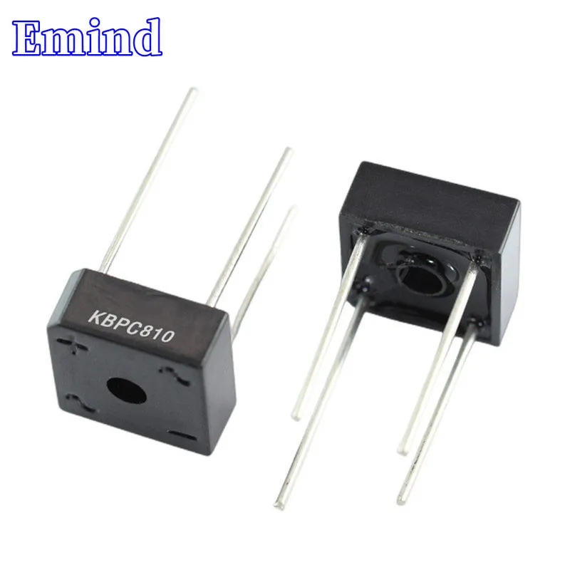 10/20/50/100/200Pcs KBPC810 Bridge Rectifier DIP-4 Square Bridge 8A/1000V GBU Footprint Bridge Stack Cutable Feet