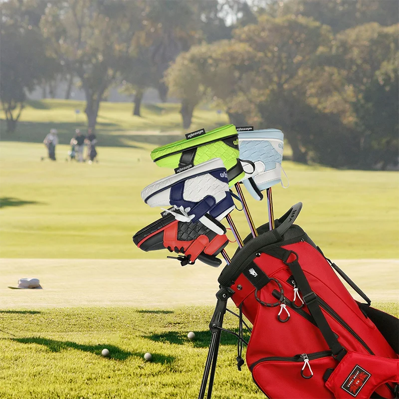 New golf putter cap cover, L-shaped single-strap club head protective cover, PU golf cap cover, golf putter cover