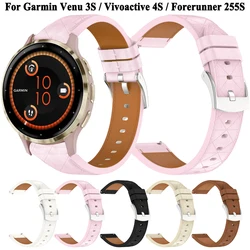 18mm Synthetic Leather Smart Watch Strap Wristband For Garmin Venu 3S 2S Vivoactive 4S Forerunner 265S 255S Bracelet Watchband