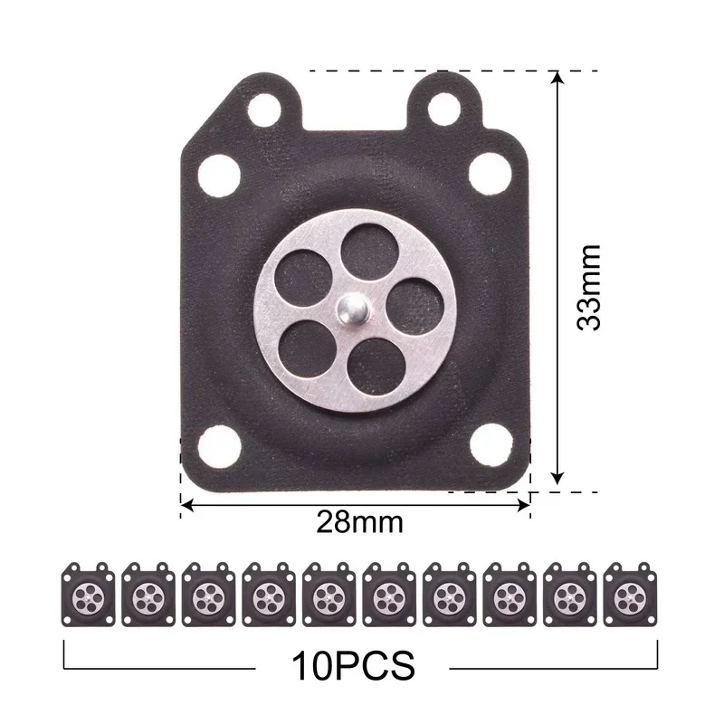 10 Pieces Replacement Carburetor Metering Diaphragm for Gasoline Machinery