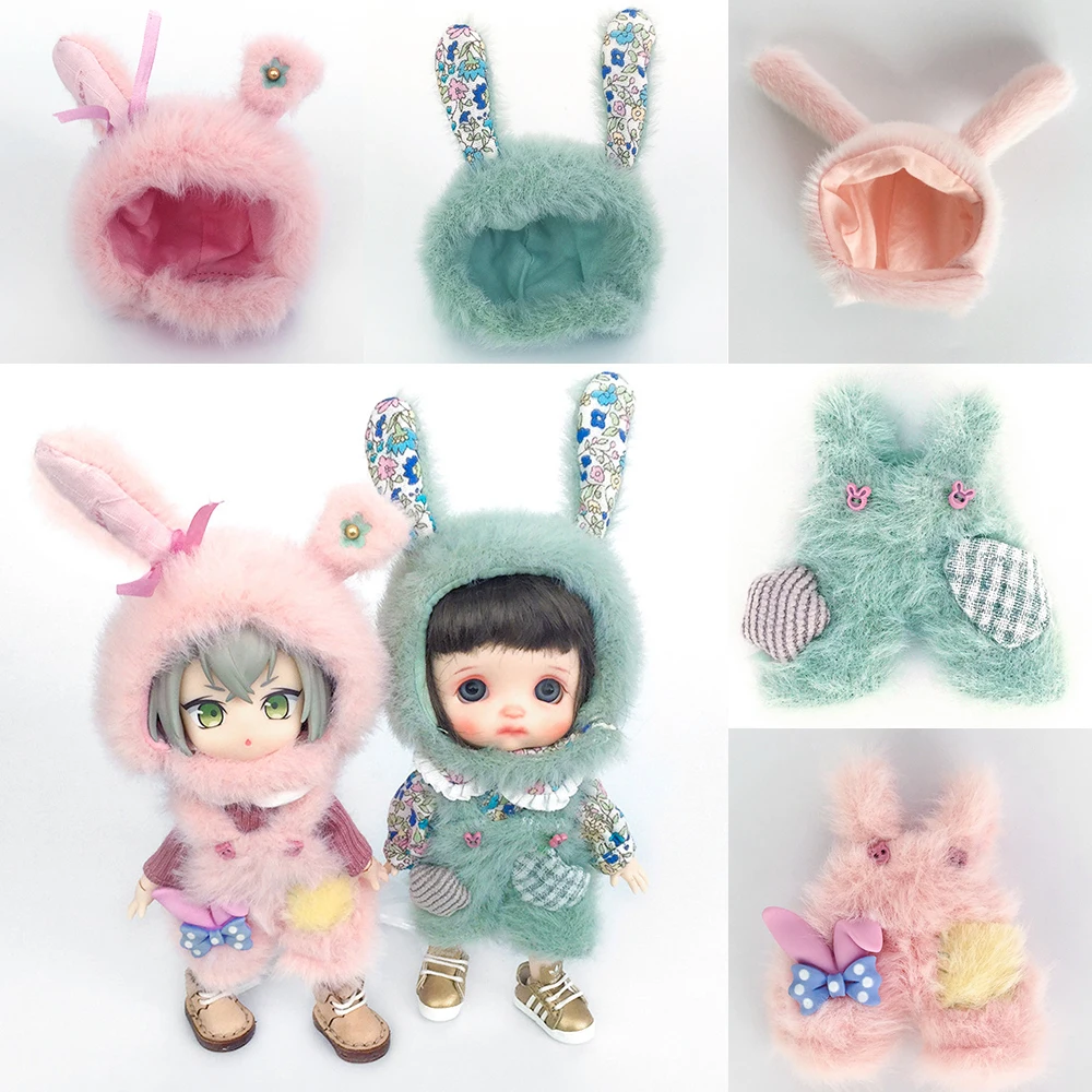 New Ob11 Doll Rabbit bunny ears hat Hat Cap Kawaii Hats Handmade Cute Dolls Clothes For Nendoroids Obitsu11 Molly Ymy Gsc Dod P9