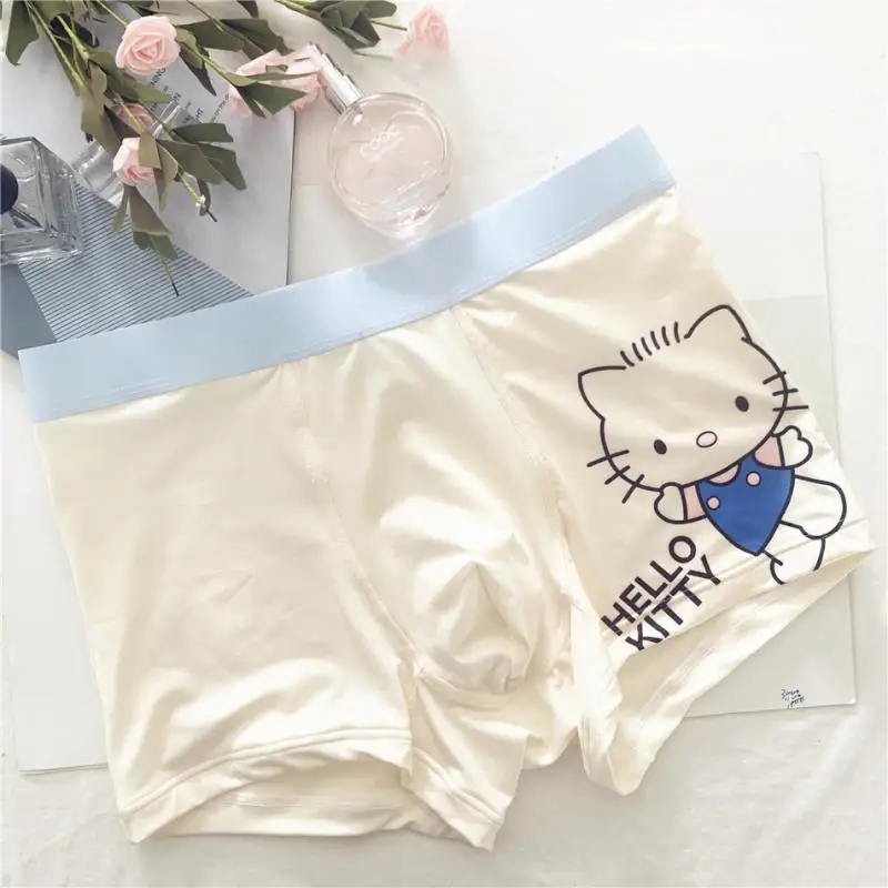 Sanrio Hello Kitty Pants Anime Figure Y2K Couple Underwear Fashion Breath Milk Silk Printed Lace Up Women\'s Briefs Men\'s Shorts