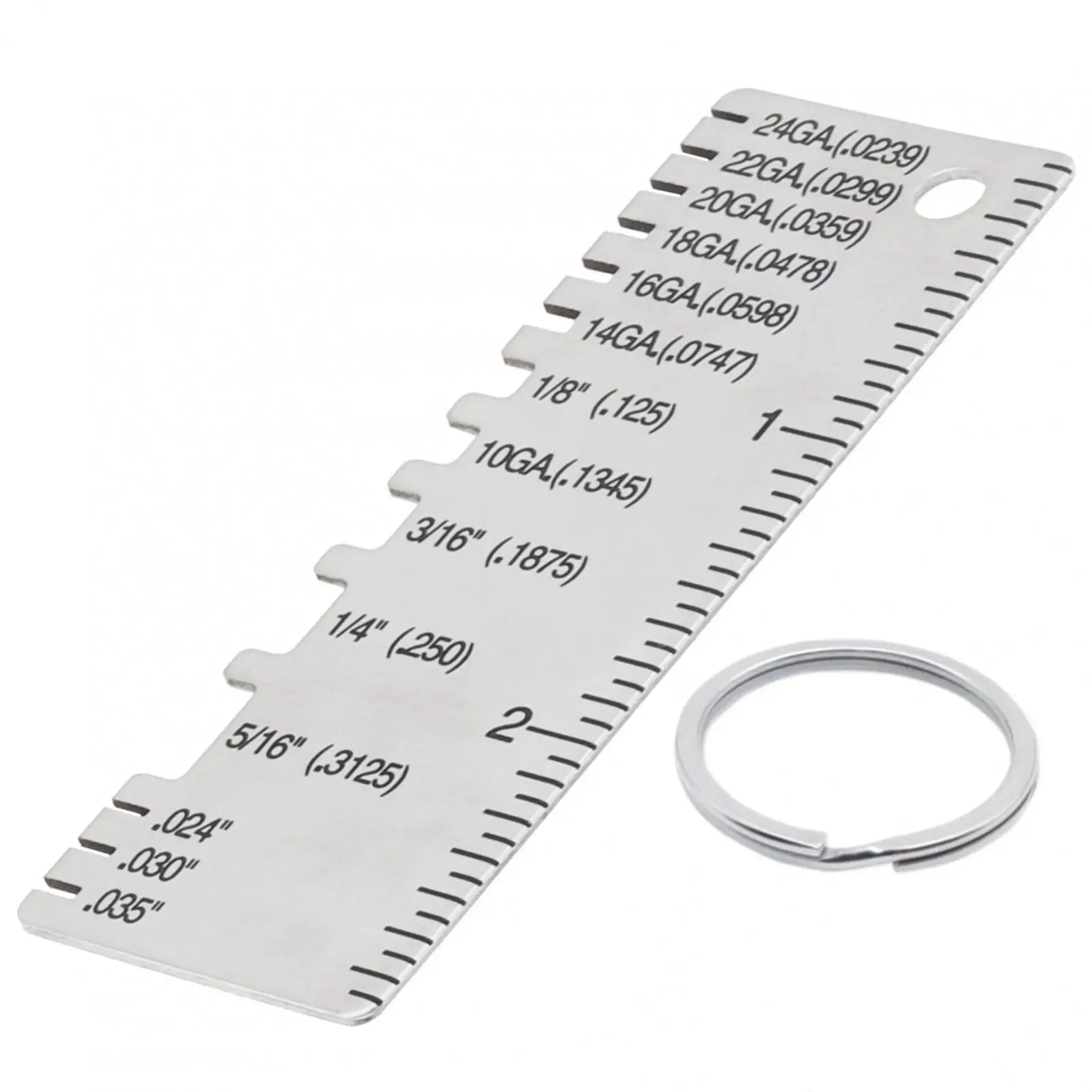 Key Chain Thickness Gauge Meter Design Light Stainless Steel Metal Sheet Thickness Gauge