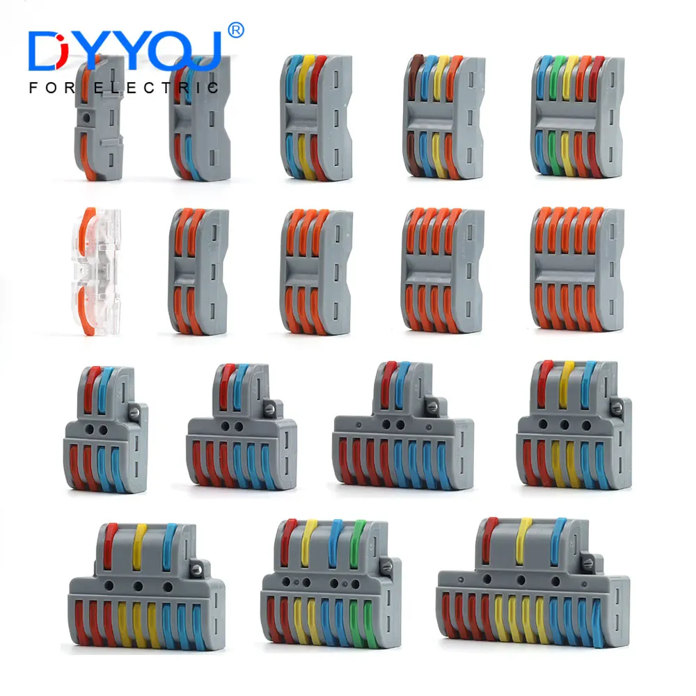 

25/50PCS Quick multiple Splicing Wire Connectors Push-in Lever Butt Terminal Block Universal Conductor Junction box Connectors