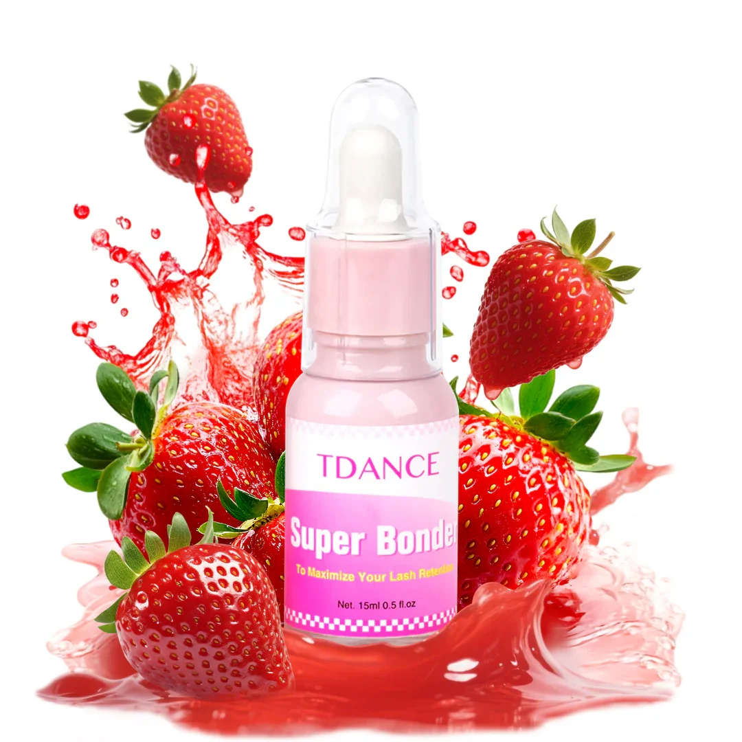TDANCE Lash Bonder 15ML für Wimpernverlängerungen Versiegelungsmittel Längere Haltbarkeit Wasserfest Ölfest Rosa Super Bonder Kleber – Detail 3