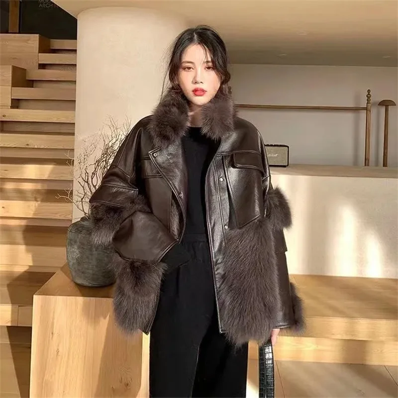 Hot Selling Fur Coat For Women\'s 2024 Winter Loose Korean Version Fashionable Imitation Fox Fur Thickened Haining High-end Coat