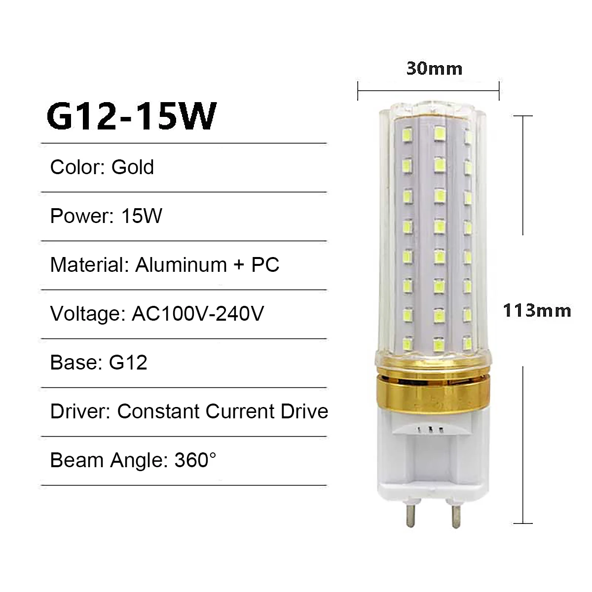YORYZENG 10PCS G12 LED Mais Glühbirnen 20W 15W 10W High Power 2835 SMD 110V 220V 240V 360 Grad Kalt Warm Weiß Lampe Energiesparend 5