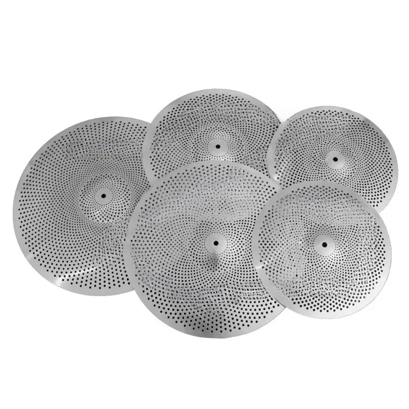 Cymbal set: 14-inch high hat + 16-inch bump + 18-inch bump + 20-inch ride (5 pieces), low-volume cymbal bag for drum practice