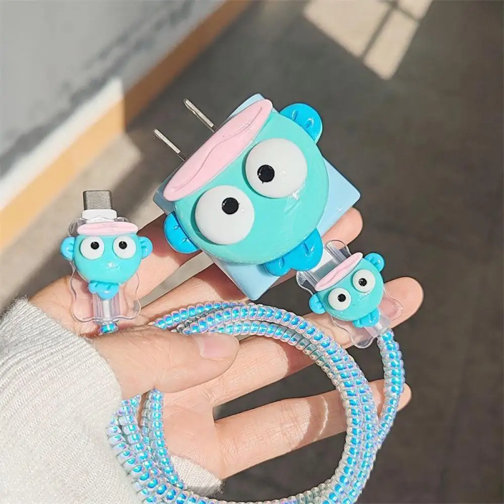 Sanrios Anime Hangyodon Iphone 20W Charger Protective Case Kawaii Cartoon Suitable Apple Data Cable Decoration Cute Girls Gift