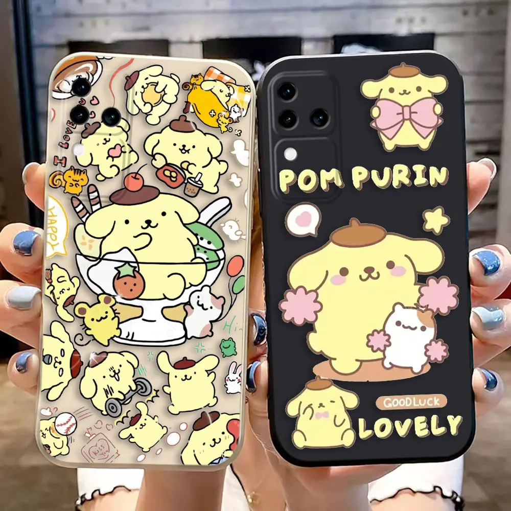 

Cartoon Dog Pompom Purin Cover Phone Case For VIVO S1 S16 V15 V17 V20 V20ES V21 V23E V25 V27 V27E V29 V29E V30 V30E PRO PV23 5G