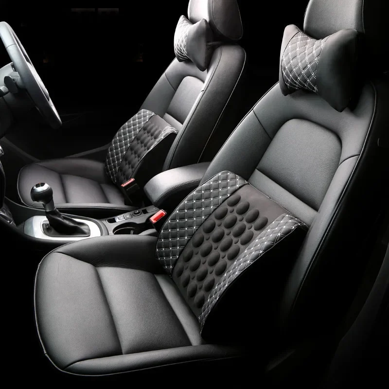 Car massage cushion Car seat support Health lumbar cushion Car seat support Leather car seat backrest support