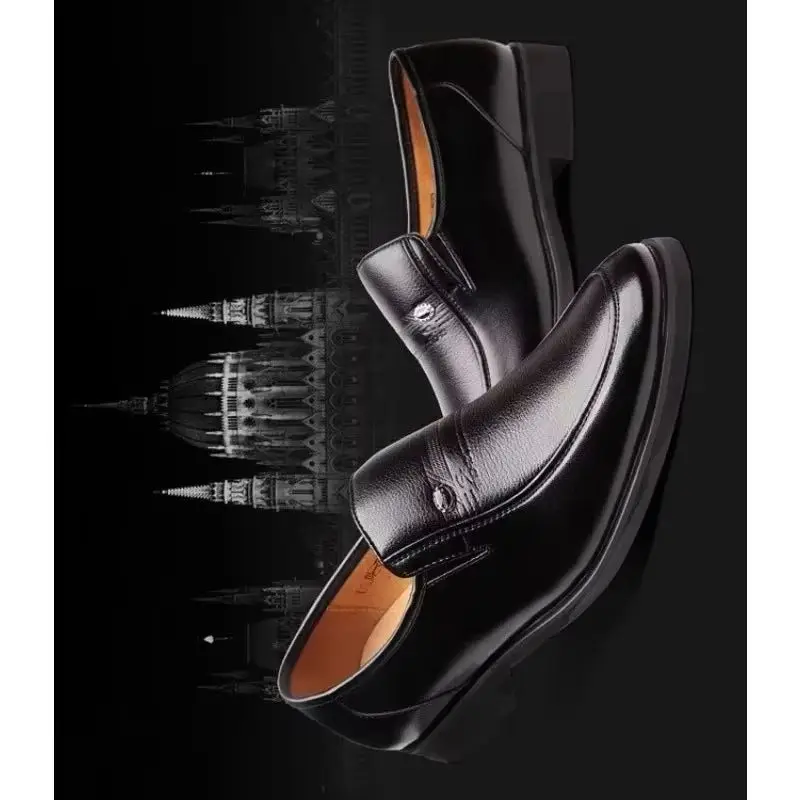 

2025 Men's Leather Men Formal Shoes Luxury Brand Loafers Dress Moccasins Breathable Slip on Black Driving Shoes Plus Size 38-44