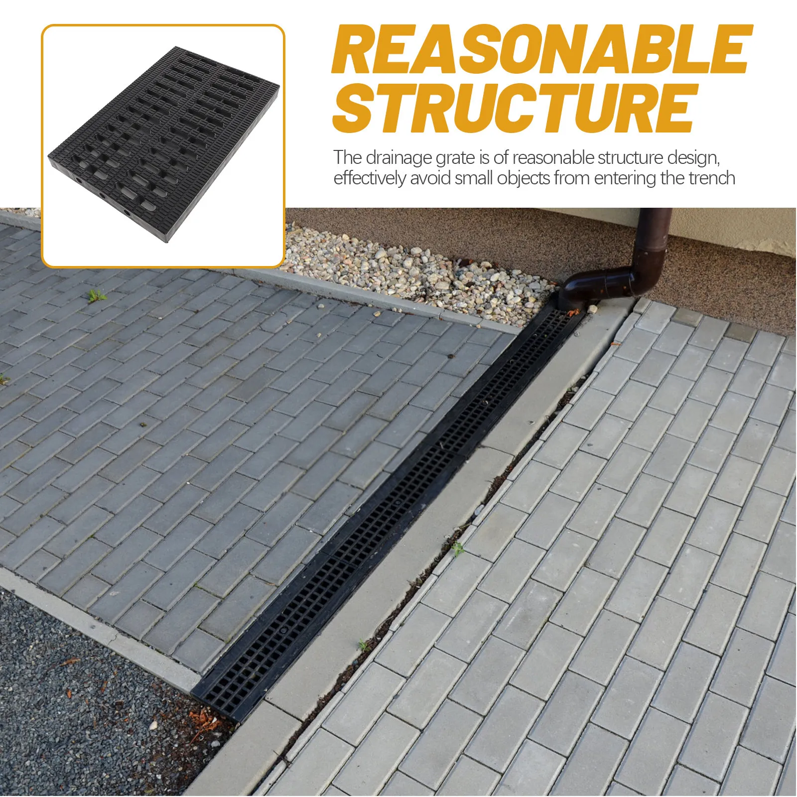 Plastic Drainage Grate Outdoor Sewer Cover Drain Grate Channel Trench Outdoor Drain Cover Drainage Grates Trench Accessory