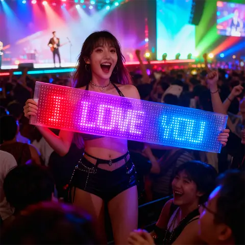 Foldable Transparent LED Matrix Panel USB 5V Bluetooth RGB Sign DIY Scrolling Advertising for Car Shop Display Window