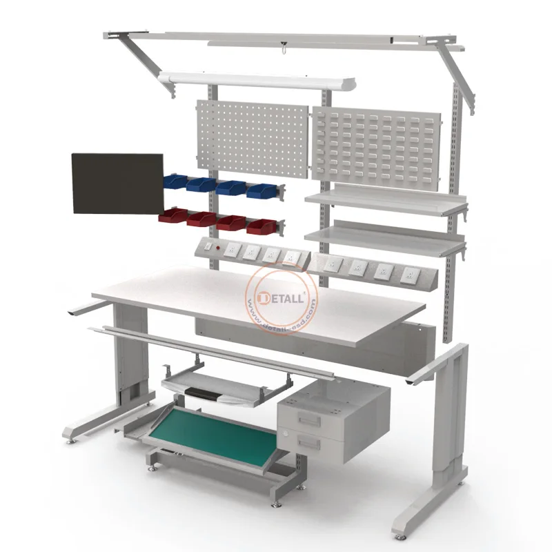 Estación de trabajo de laboratorio dental de acero, combinación de escritorio, banco de trabajo esd de alta resistencia para reparación de teléfonos