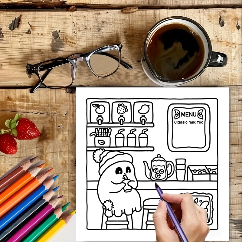 28 صفحة كتاب تلوين مخيف للبالغين | كتاب التلوين، لوازم الرسم لعيد الميلاد وعيد الشكر #6