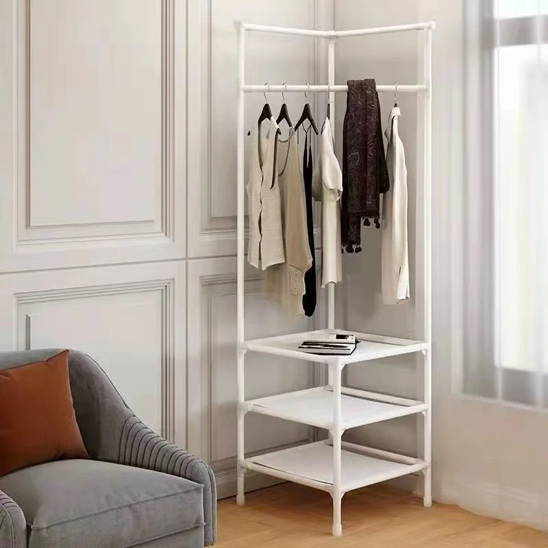 Floor Corner Rack Clothes Rack,Shoes Storage Shelves for living Room Jackets Coat hanging,Shoes Organization