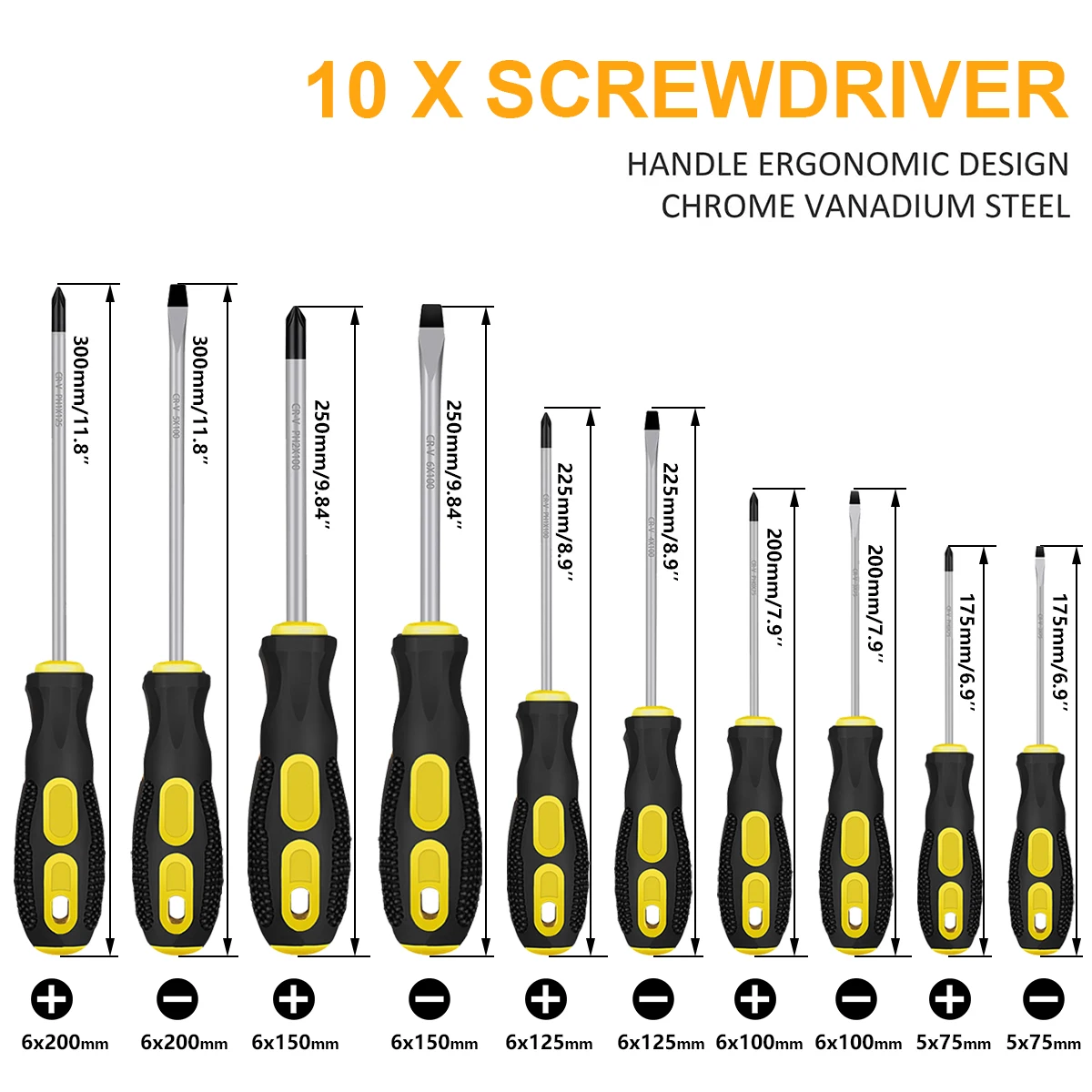 Multipurpose Handle Screwdrivers Set With Magnetic Insulated Security Repair Hand Tools Cross/Straight Type Mini Screw Driver